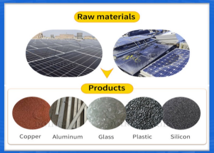 Solar panel recycling final products