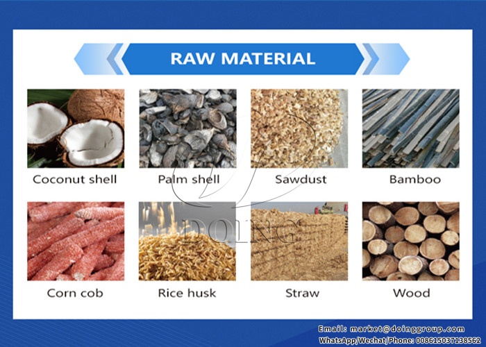 Materia prima para horno de carbonización