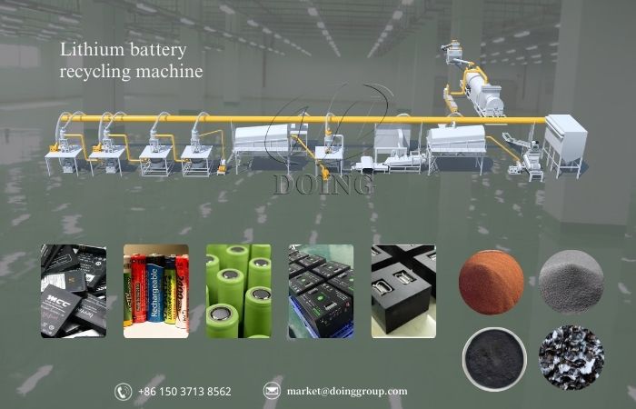 Equipos eficientes de reciclaje de baterías de litio Equipos de reciclaje de baterías de litio