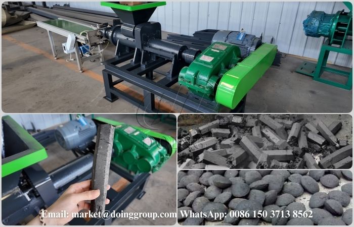 Máquina briquetadora de carbón vegetal con prensa para diferentes formas de carbón Máquina briquetadora de carbón vegetal
